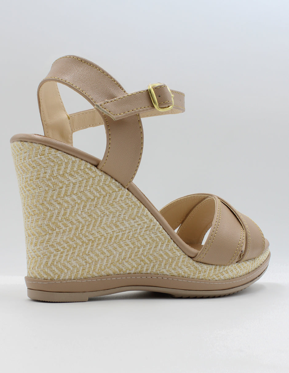 Sandalias con plataforma Arena en Piel vegana – Beige