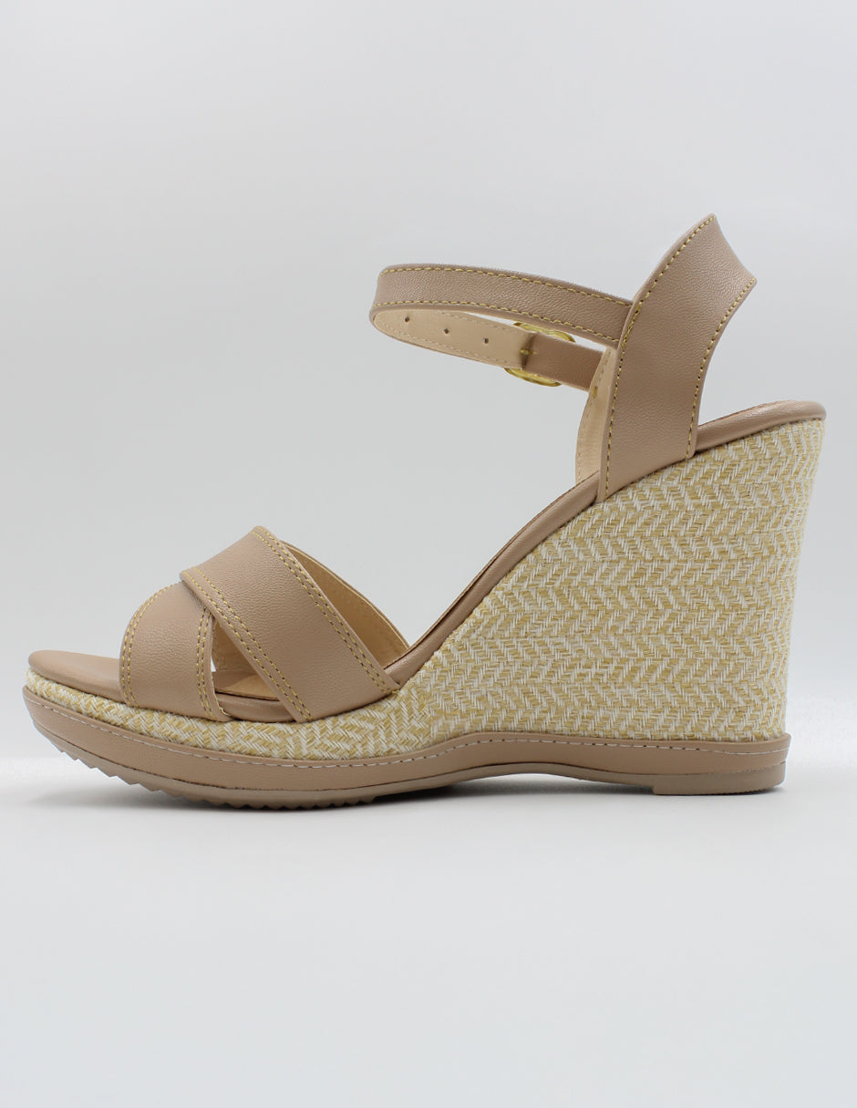 Sandalias con plataforma Arena en Piel vegana – Beige