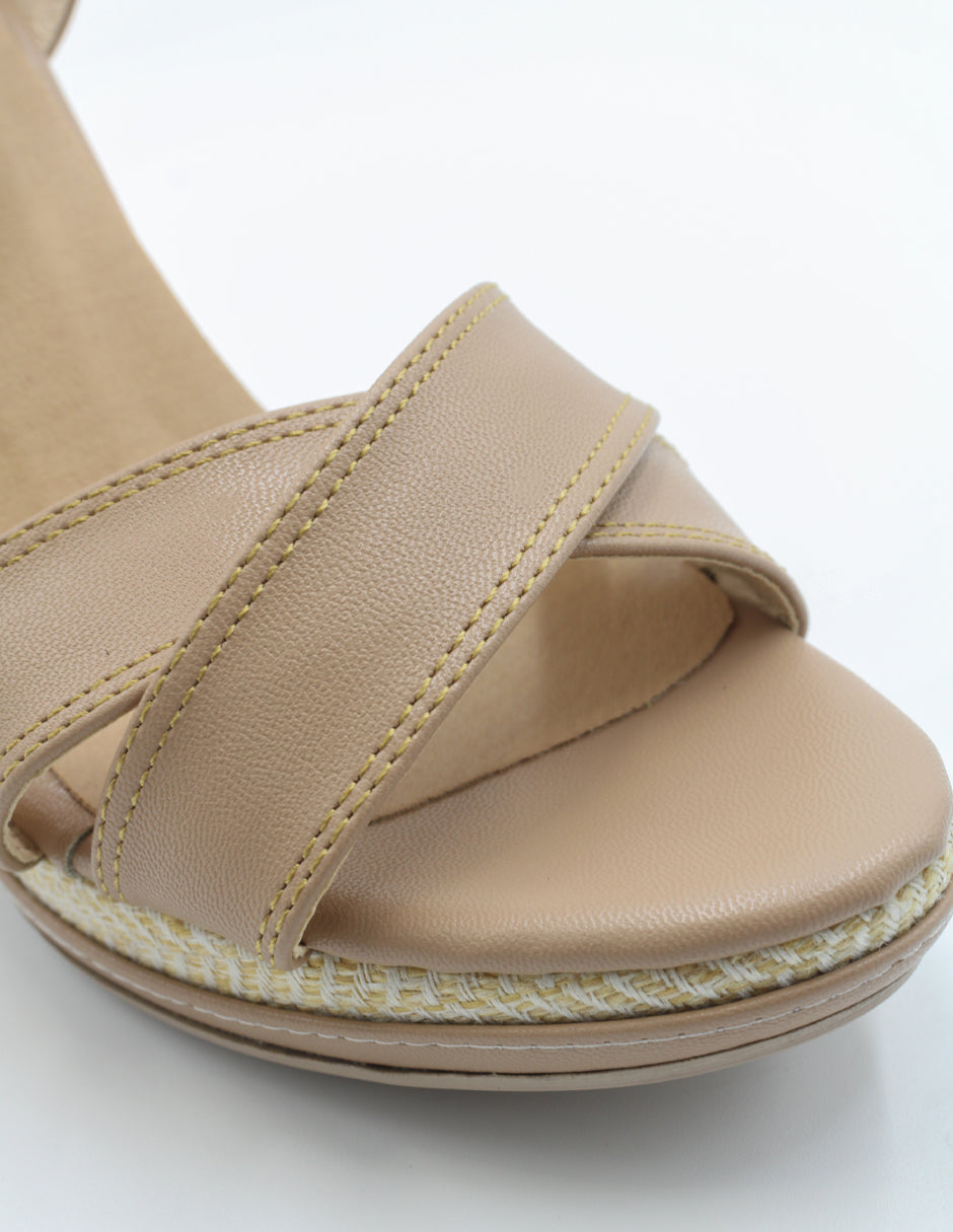 Sandalias con plataforma Arena en Piel vegana – Beige