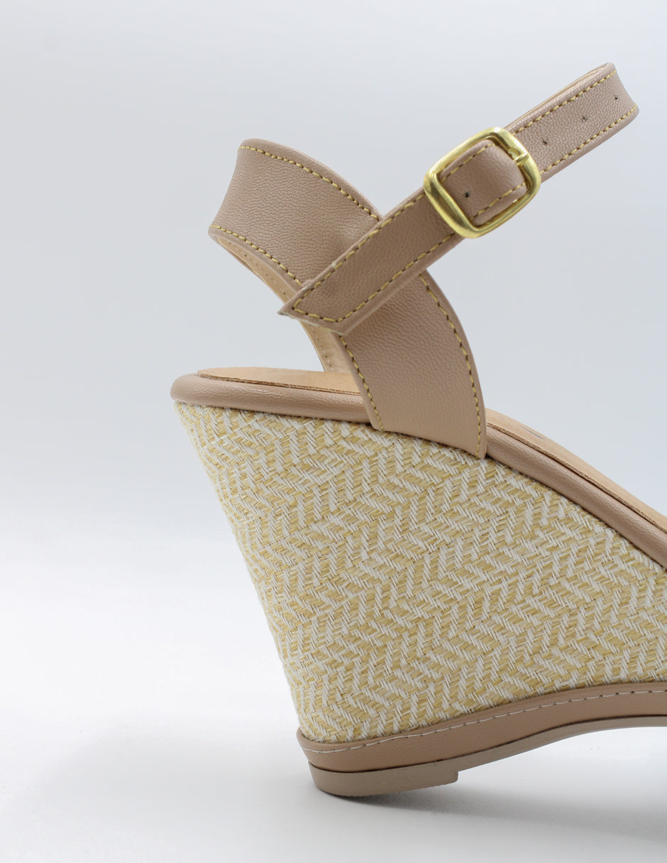 Sandalias con plataforma Arena en Piel vegana – Beige