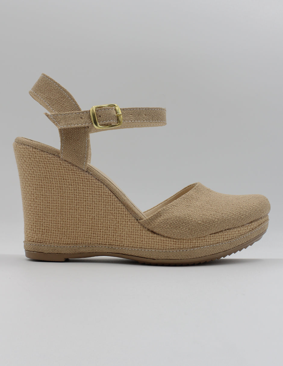 Sandalias con plataforma Oria en Textil – Beige