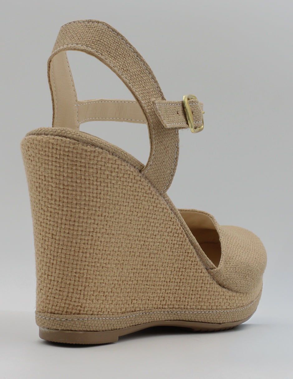 Sandalias con plataforma Oria en Textil – Beige