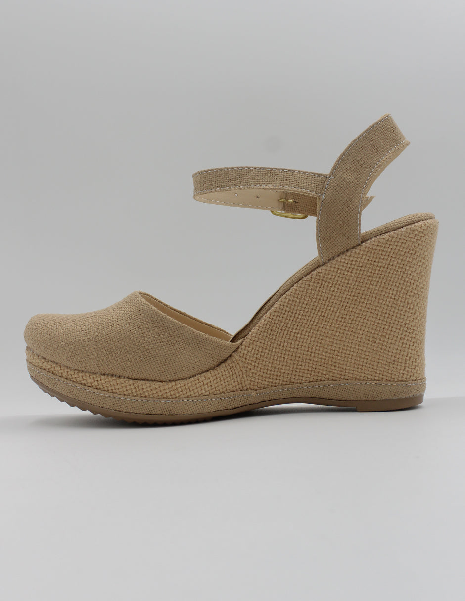 Sandalias con plataforma Oria en Textil – Beige