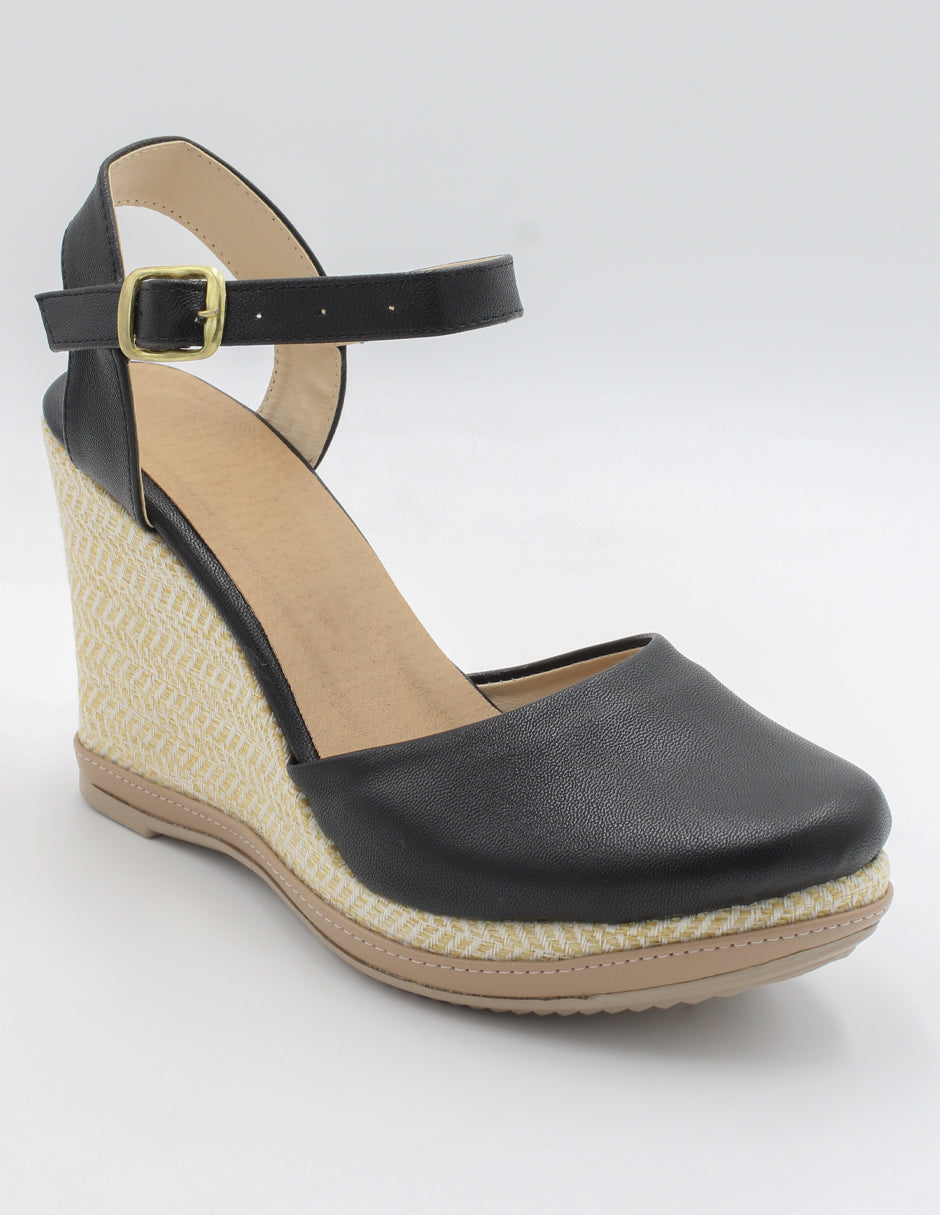 Sandalias con plataforma Oria en Piel vegana – Negro