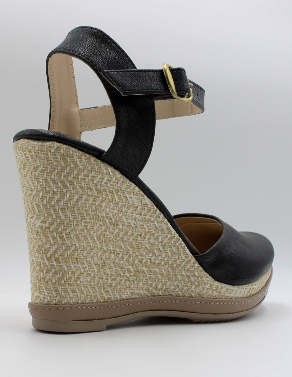 Sandalias con plataforma Oria en Piel vegana – Negro