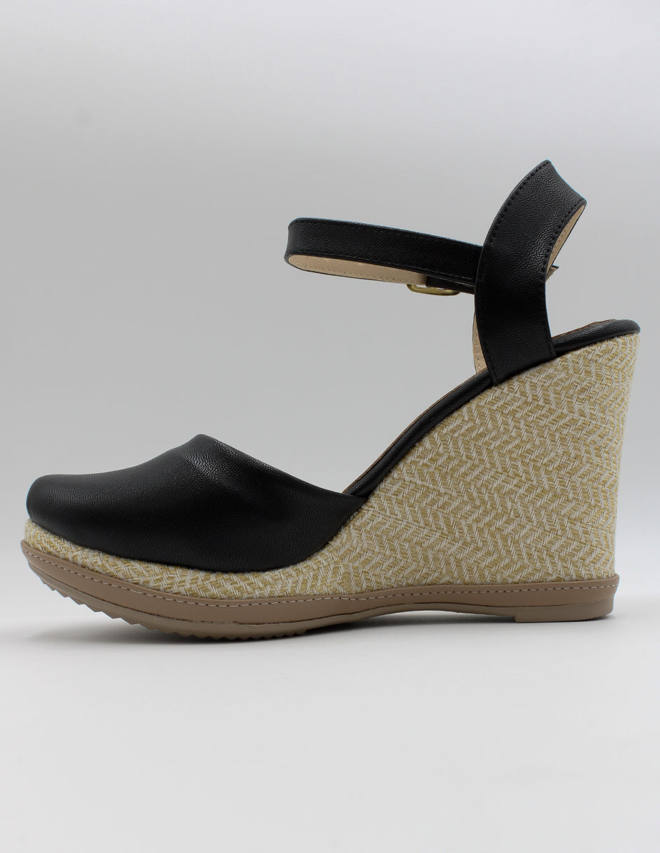 Sandalias con plataforma Oria en Piel vegana – Negro