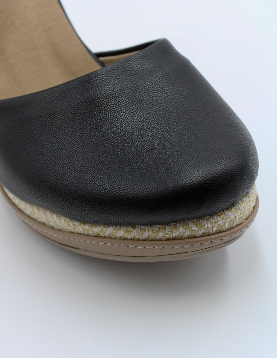 Sandalias con plataforma Oria en Piel vegana – Negro