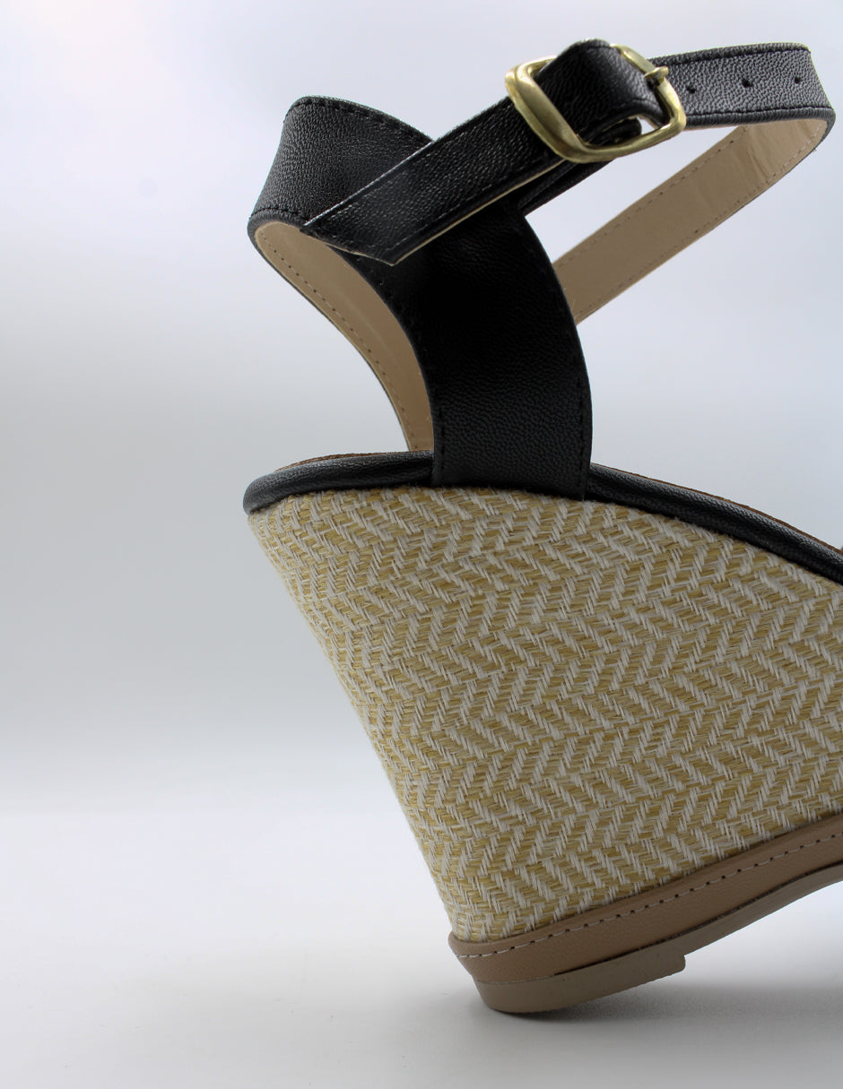 Sandalias con plataforma Oria en Piel vegana – Negro