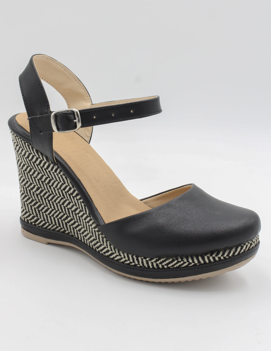 Sandalias con plataforma Oria en Piel vegana – Negro