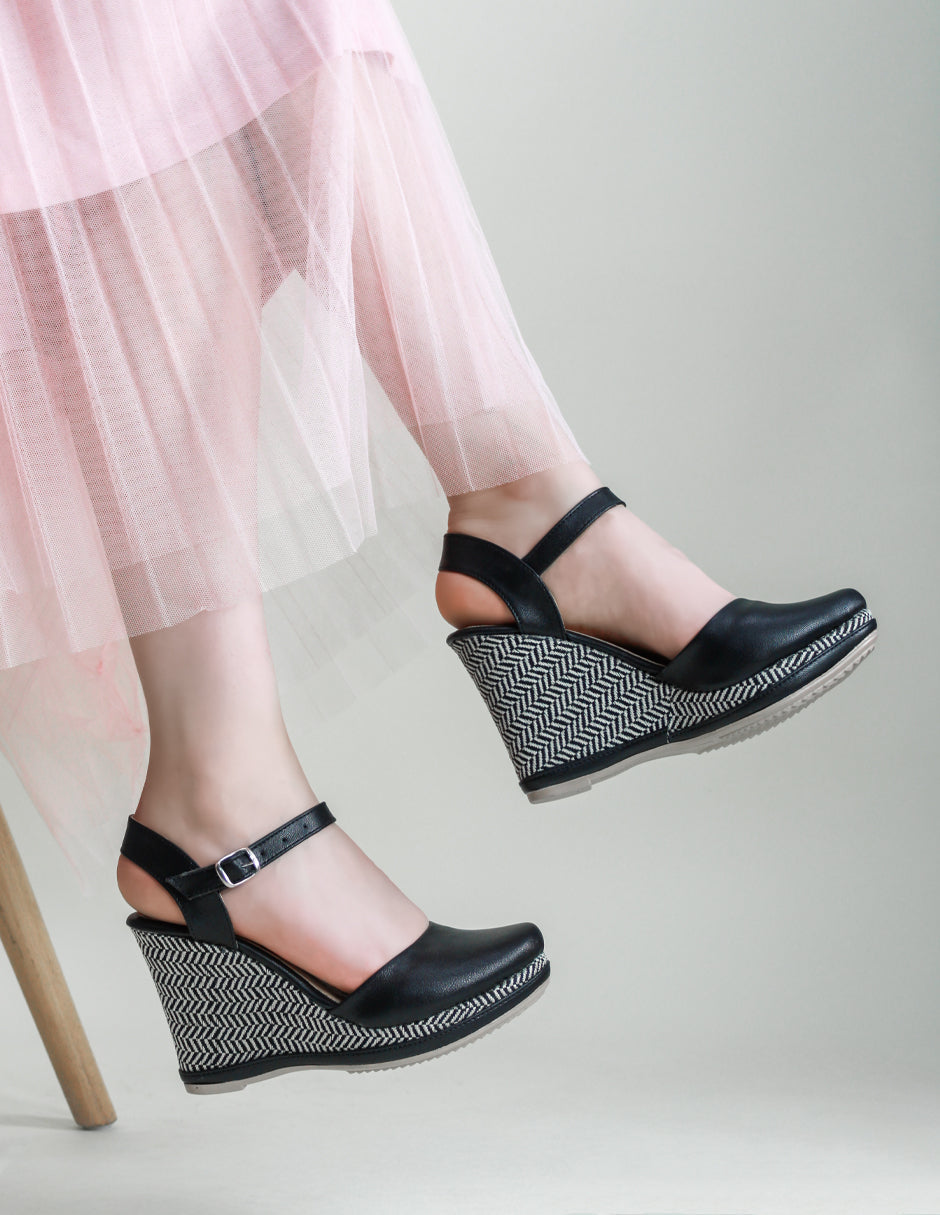 Sandalias con plataforma Oria en Piel vegana – Negro