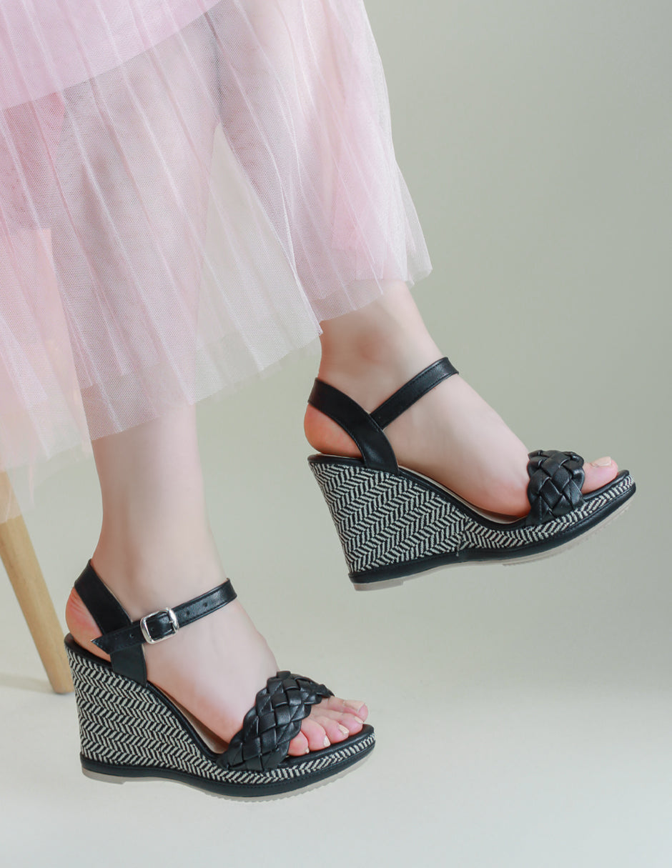 Sandalias con plataforma Serena en Piel vegana – Negro