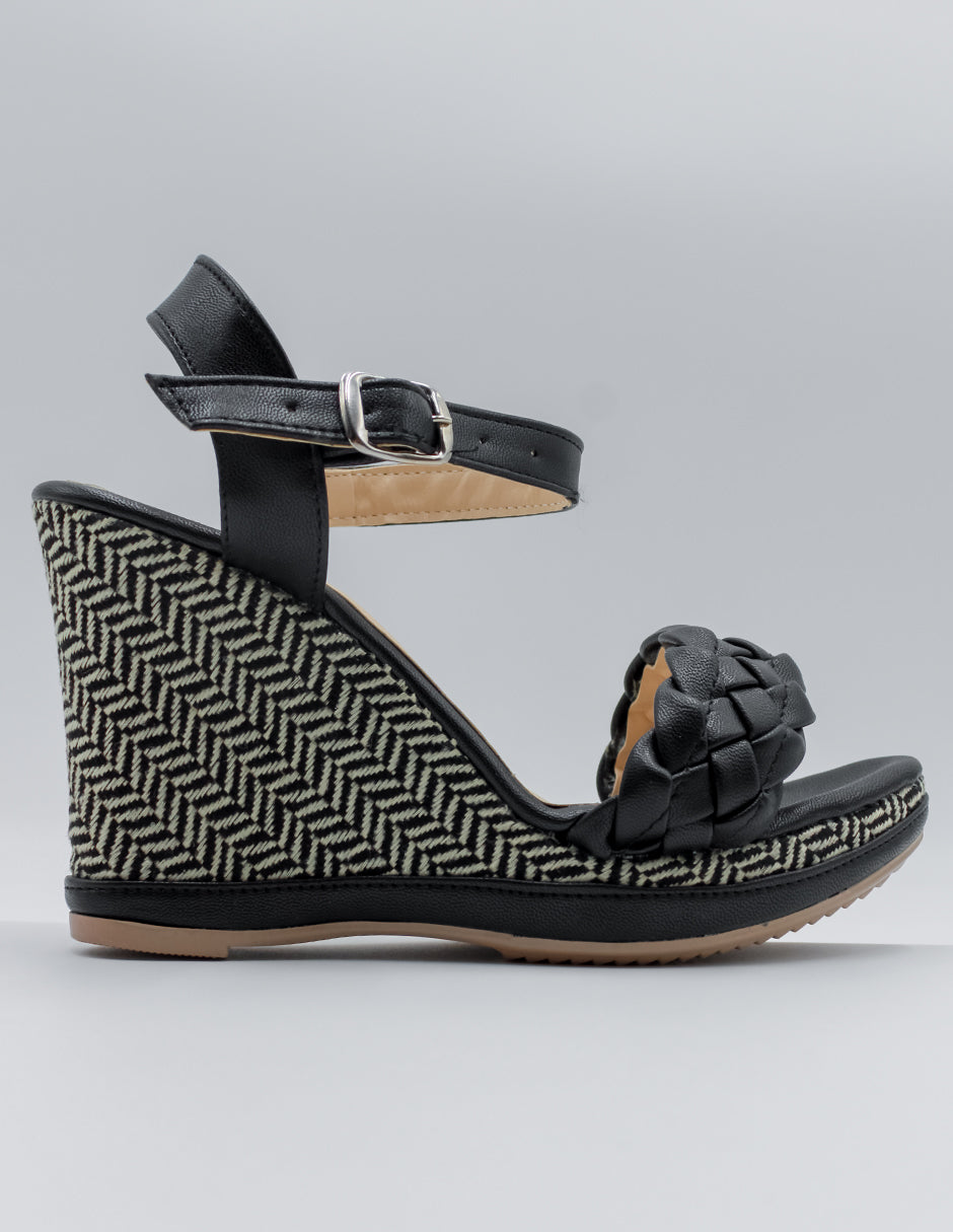 Sandalias con plataforma Serena en Piel vegana – Negro
