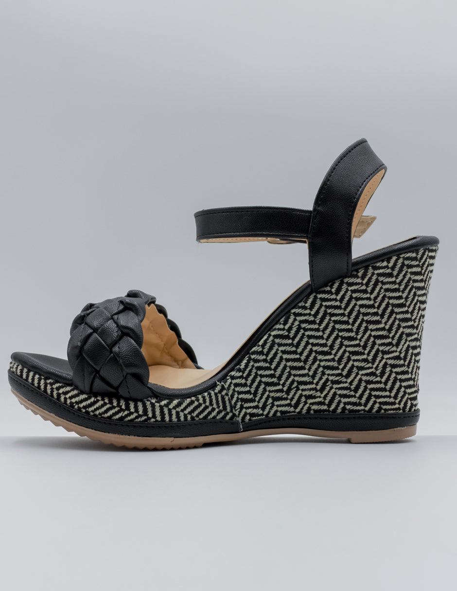 Sandalias con plataforma Serena en Piel vegana – Negro
