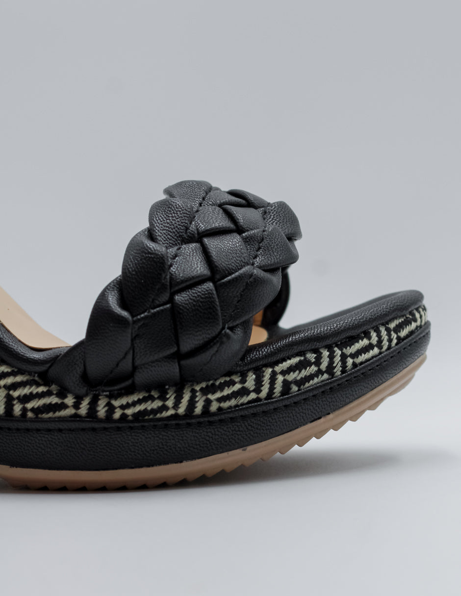 Sandalias con plataforma Serena en Piel vegana – Negro