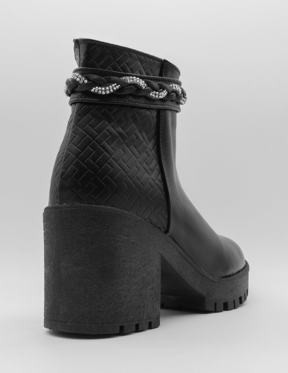 Botín con tacón Osom en Piel vegana – Negro