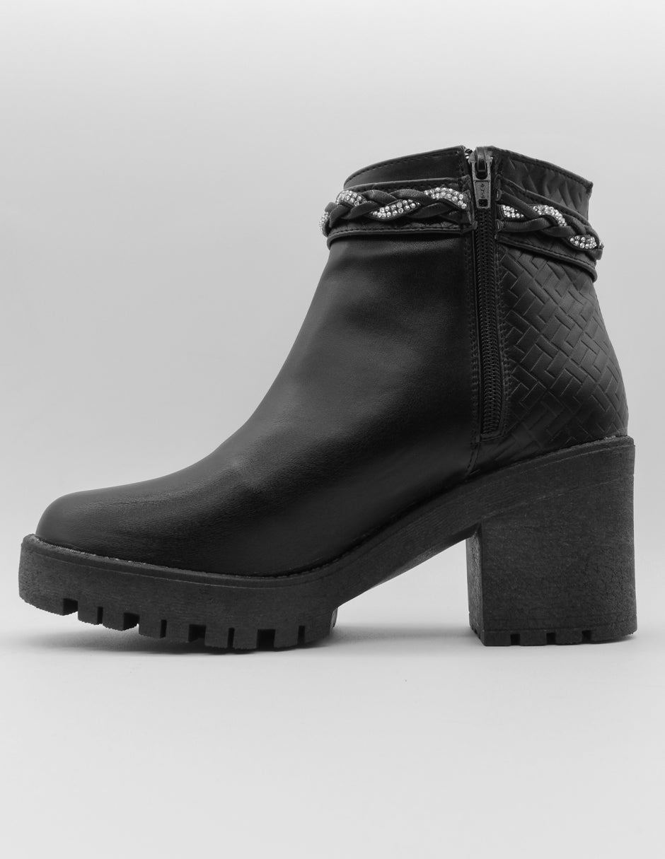 Botín con tacón Osom en Piel vegana – Negro