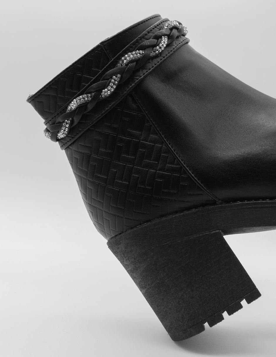 Botín con tacón Osom en Piel vegana – Negro