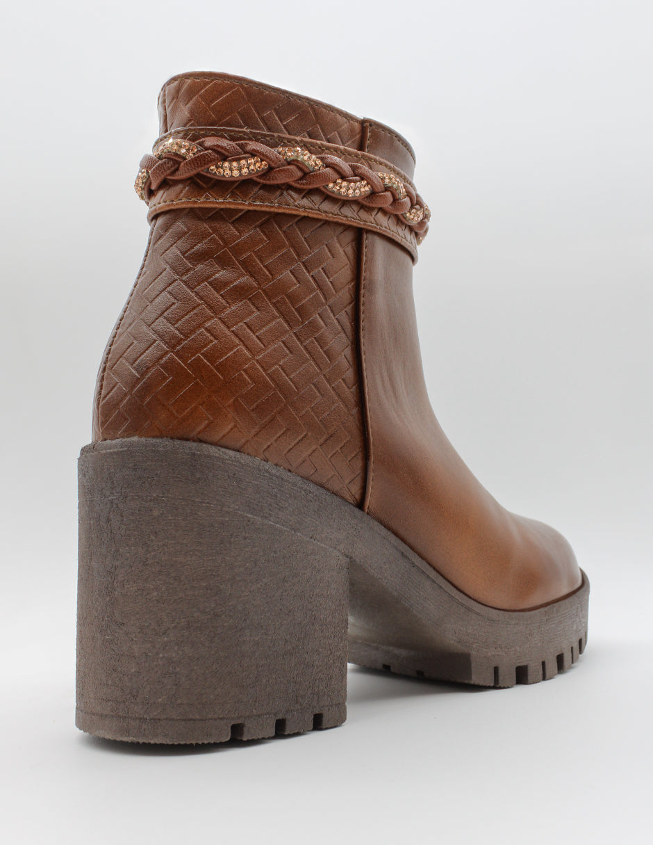 Botín con tacón Osom en Piel vegana – Café