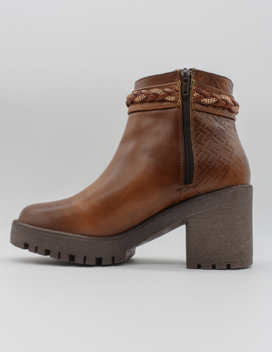 Botín con tacón Osom en Piel vegana – Café