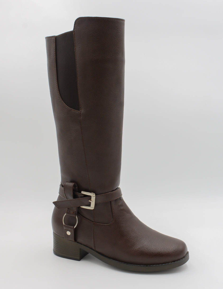Botas altas Exterior Piel vegana Color Café Para Mujer De RBCOLLECTION