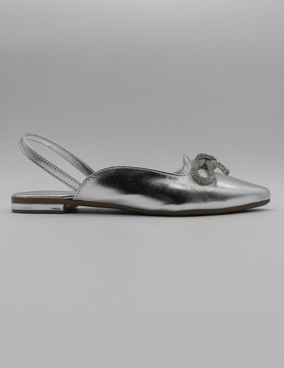 Flats puntal Classy en Sintético – Plata