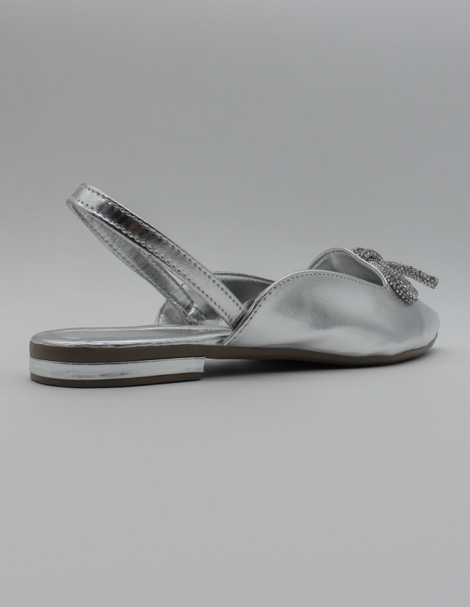 Flats puntal Classy en Sintético – Plata