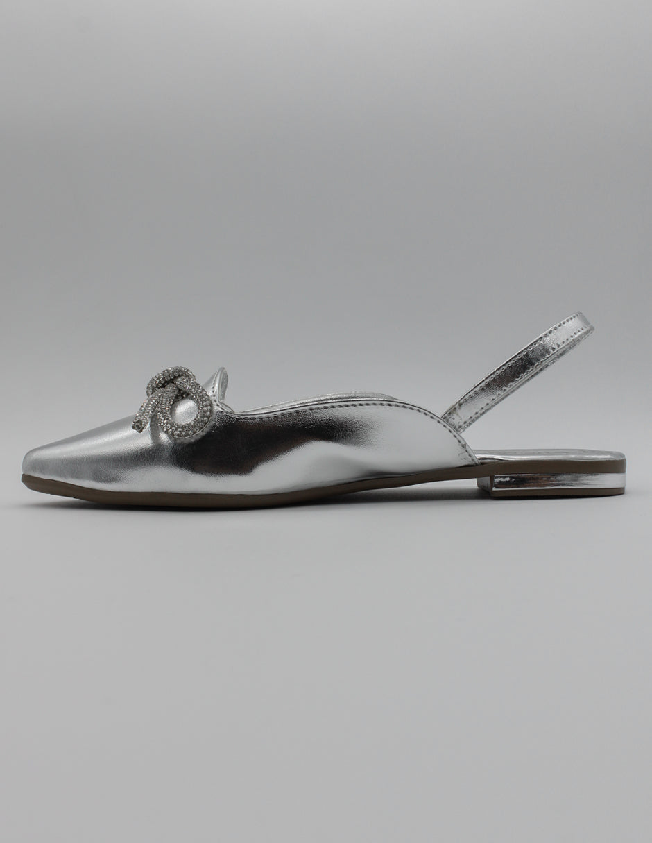 Flats puntal Classy en Sintético – Plata