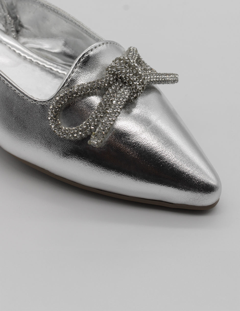 Flats puntal Classy en Sintético – Plata