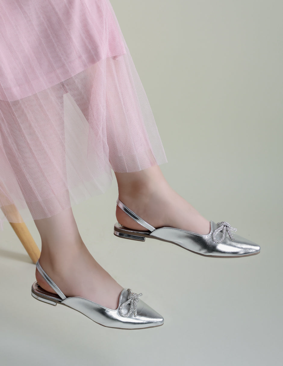 Flats puntal Classy en Sintético – Plata