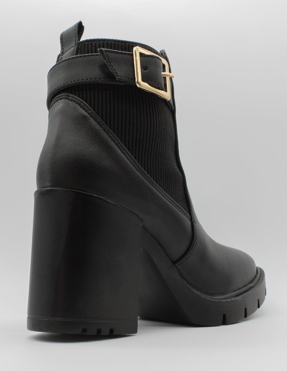 Botín con tacón Street en Piel vegana – Negro