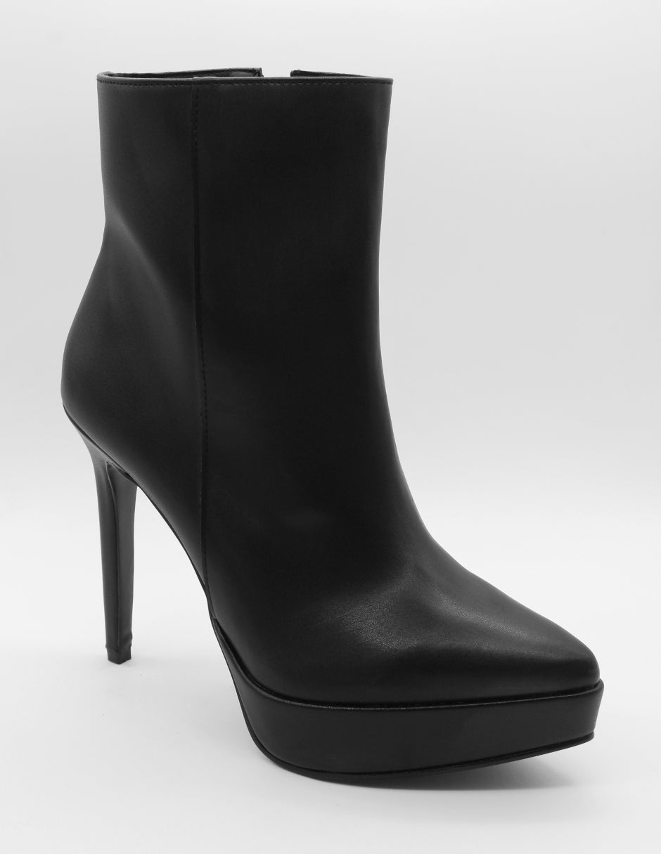Botín con tacón Exterior Piel vegana Color Negro Para Mujer De RBCOLLECTION