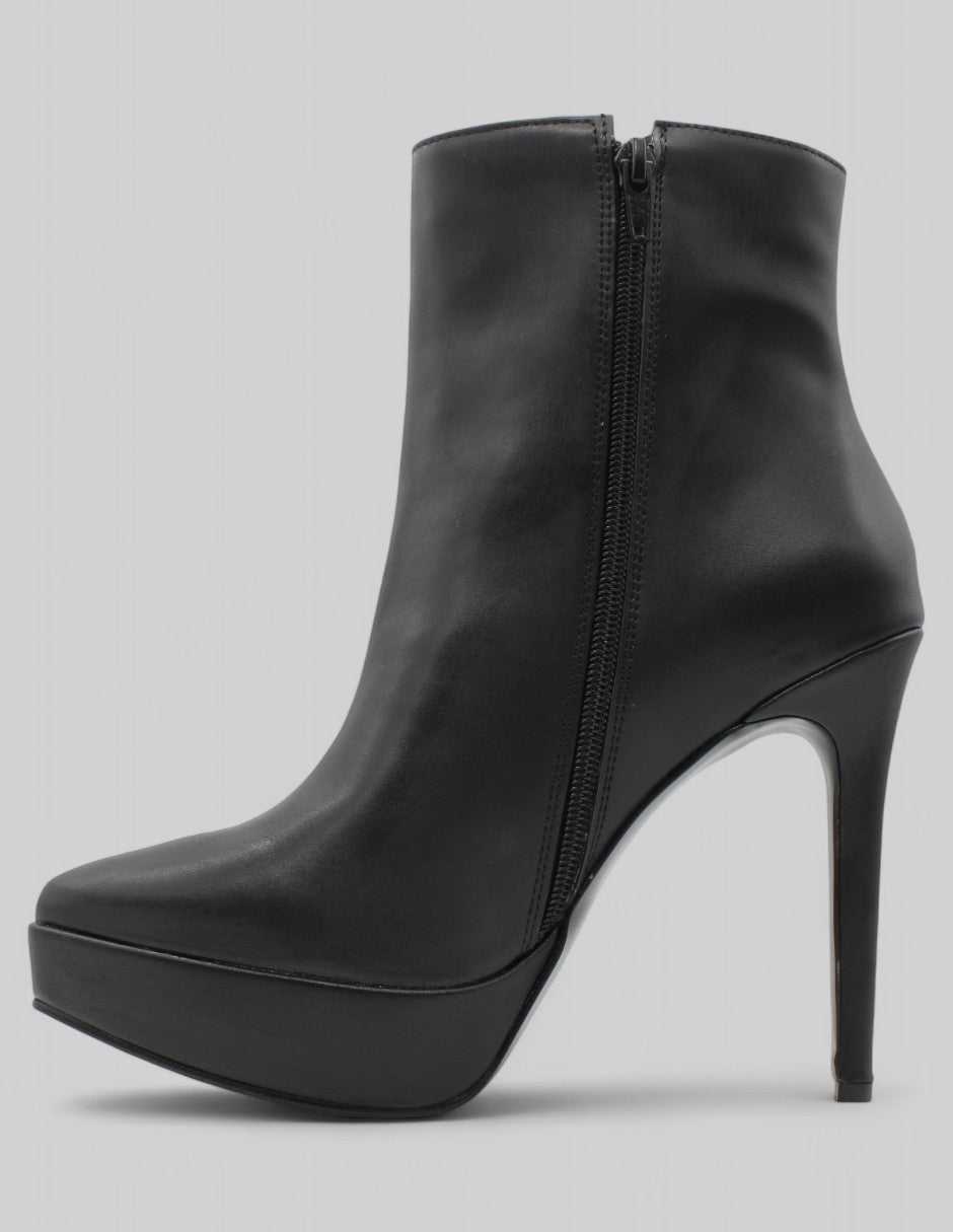Botín con tacón Aurora en Piel vegana – Negro