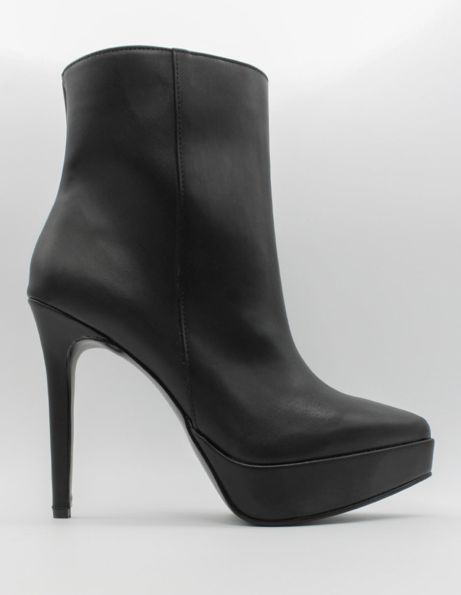 Botín con tacón Aurora en Piel vegana – Negro
