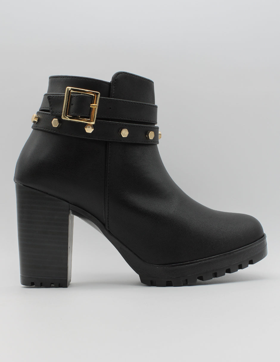 Botín con tacón Street en Piel vegana – Negro