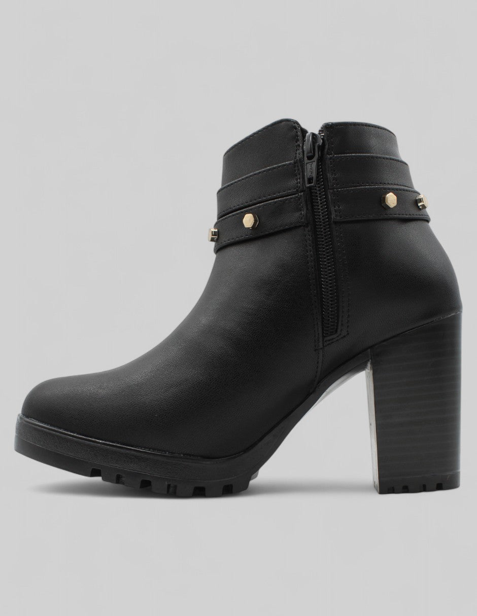 Botín con tacón Street en Piel vegana – Negro