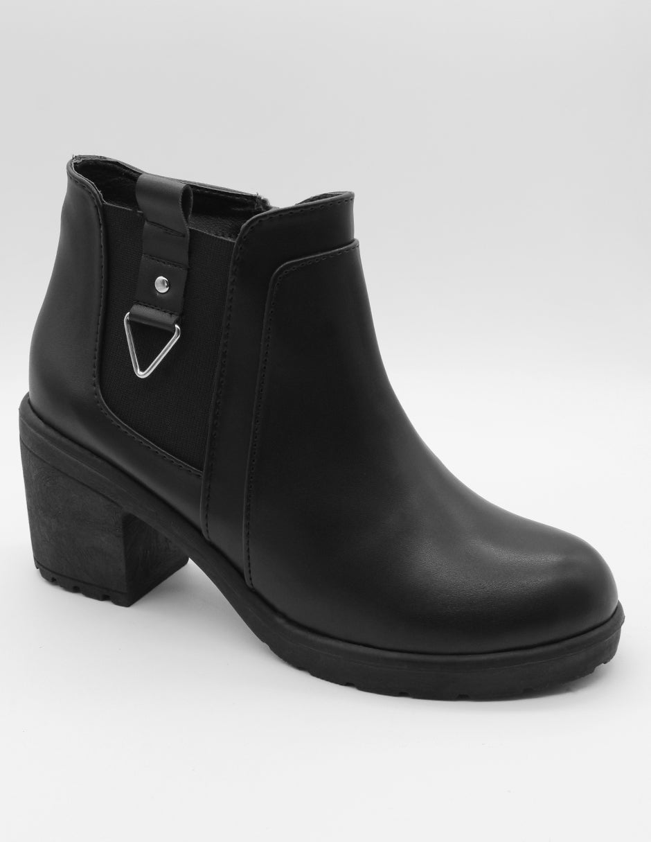 Botín con tacón Exterior Piel vegana Color Negro Para Mujer De RBBASICS
