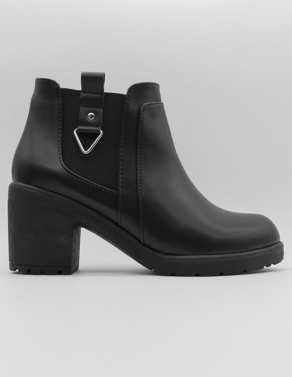 Botín con tacón Noa en Piel vegana – Negro