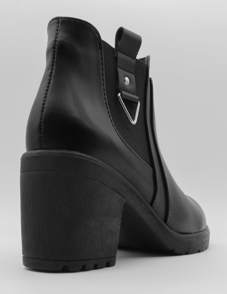 Botín con tacón Noa en Piel vegana – Negro