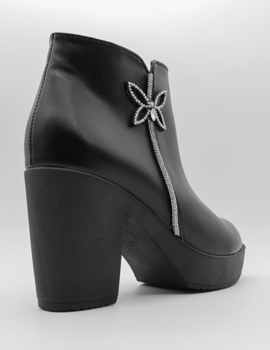 Botín con tacón Noa en Piel vegana – Negro