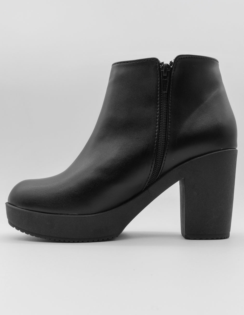 Botín con tacón Noa en Piel vegana – Negro
