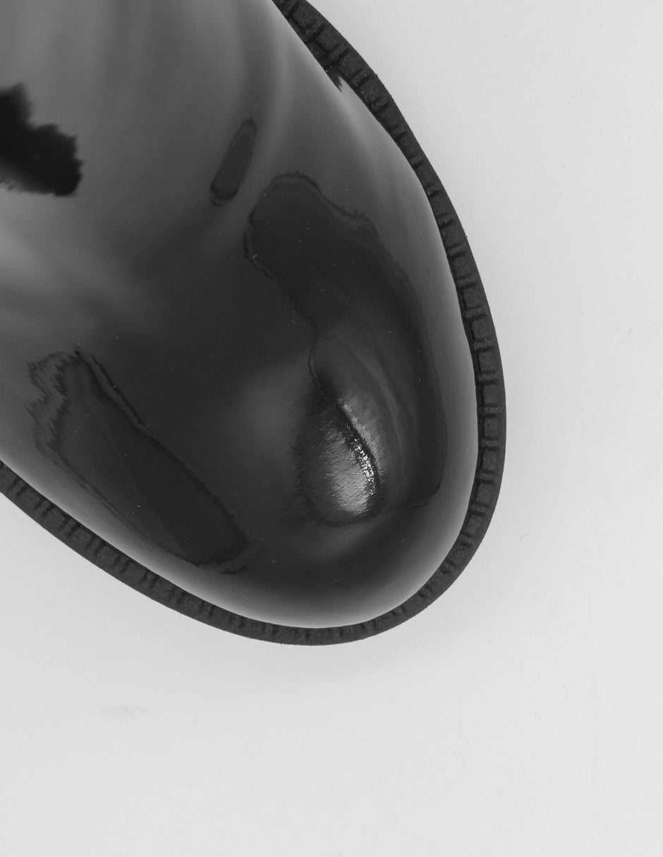 Botín con tacón Noa en Charol – Negro