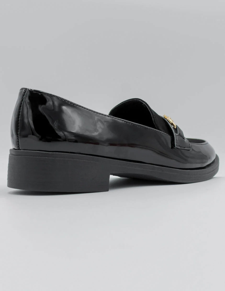 Mocasines Confort  en Charol – Negro