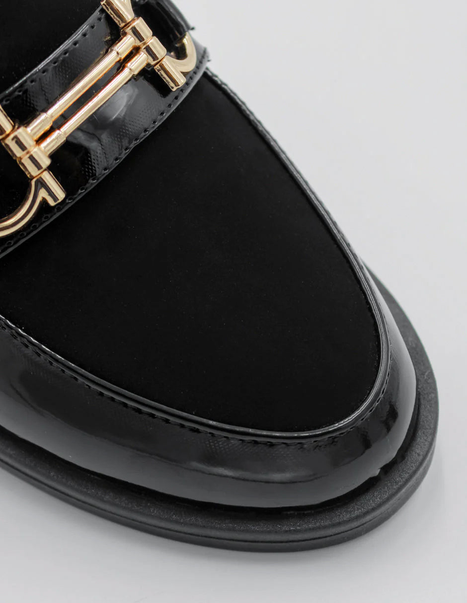 Mocasines Confort  en Charol – Negro