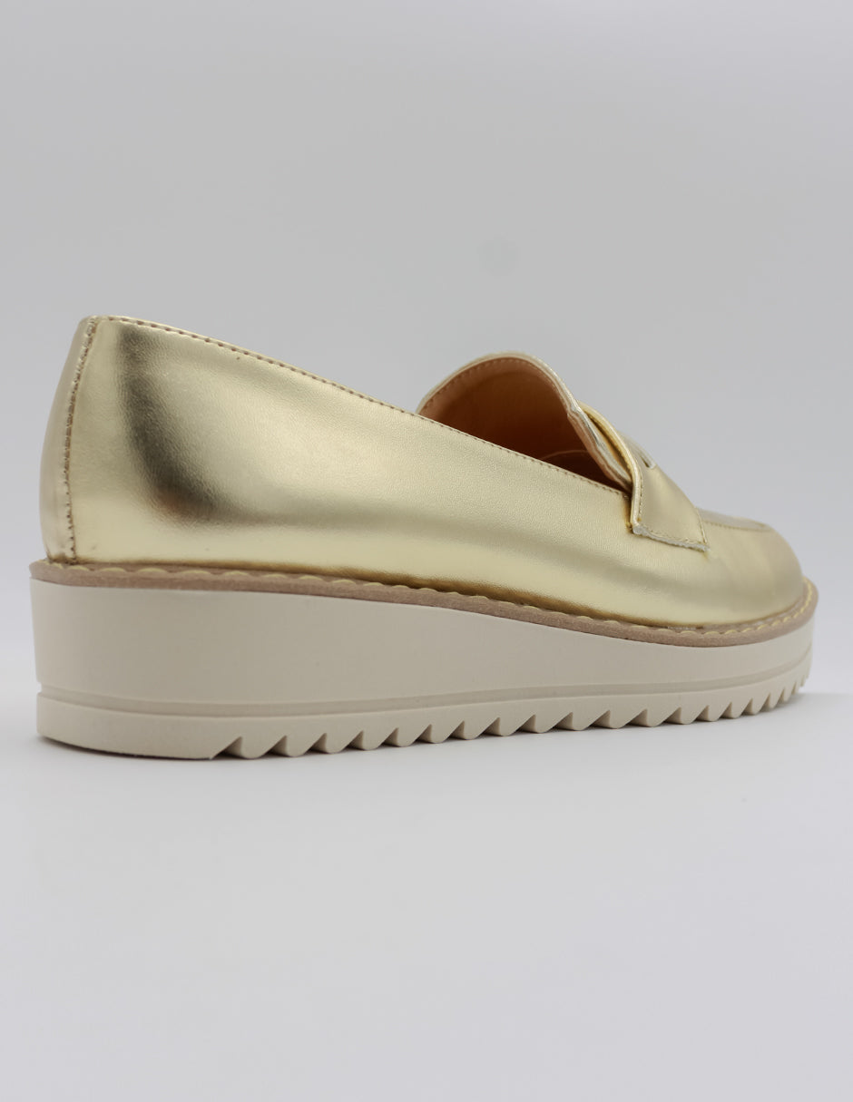 Mocasines Prim en Piel vegana Color Dorado