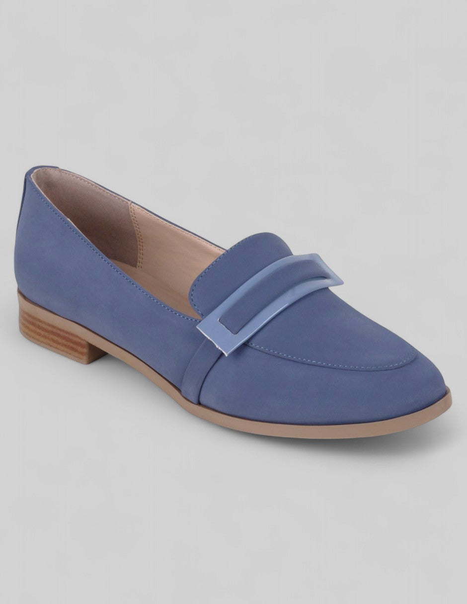 Mocasines Tender en Piel de durazno – Azul