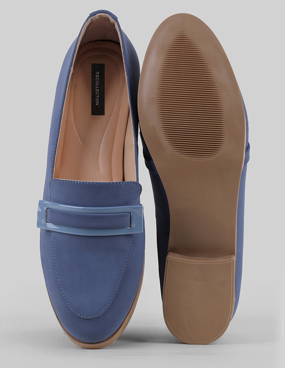 Mocasines Tender en Piel de durazno – Azul