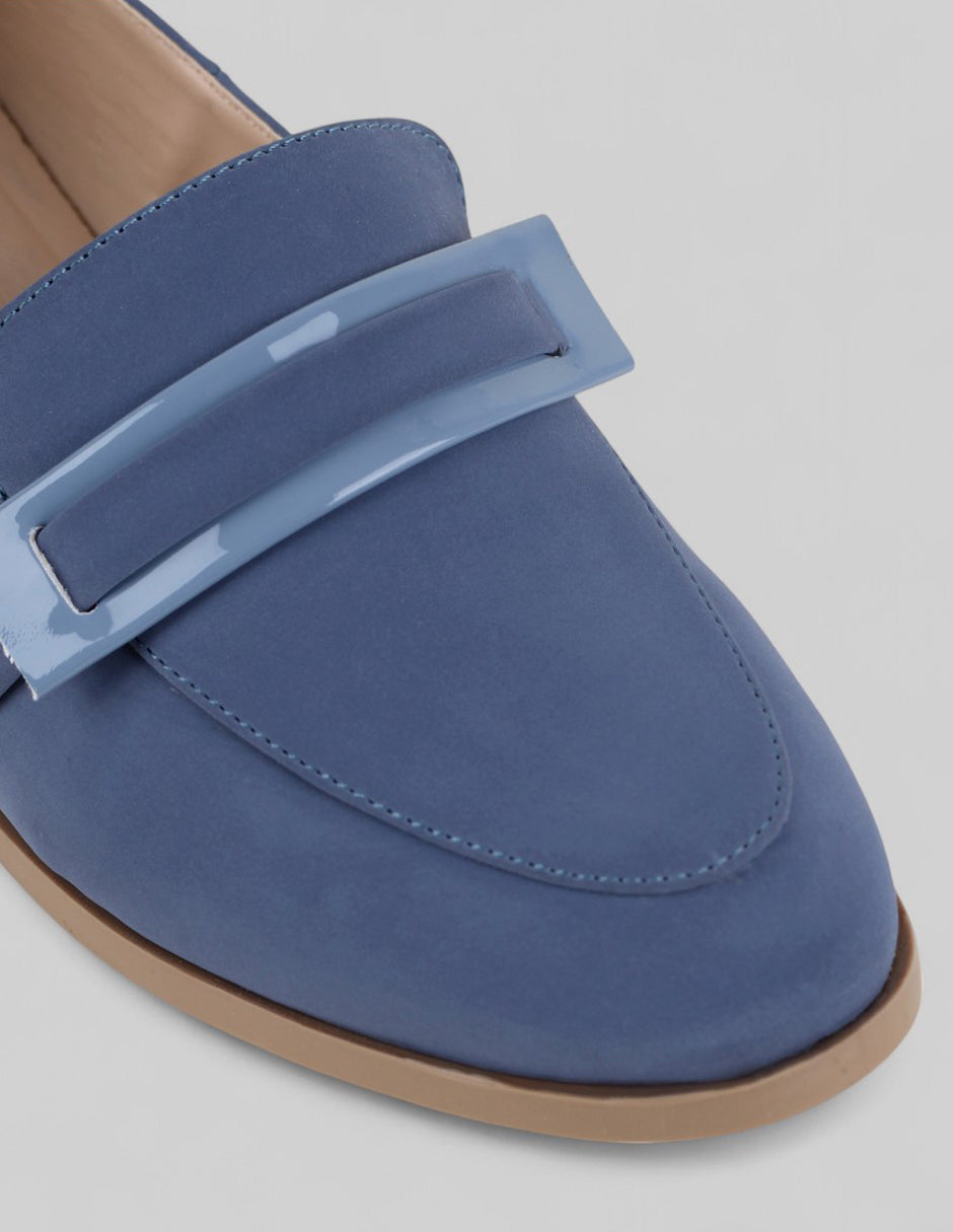Mocasines Tender en Piel de durazno – Azul