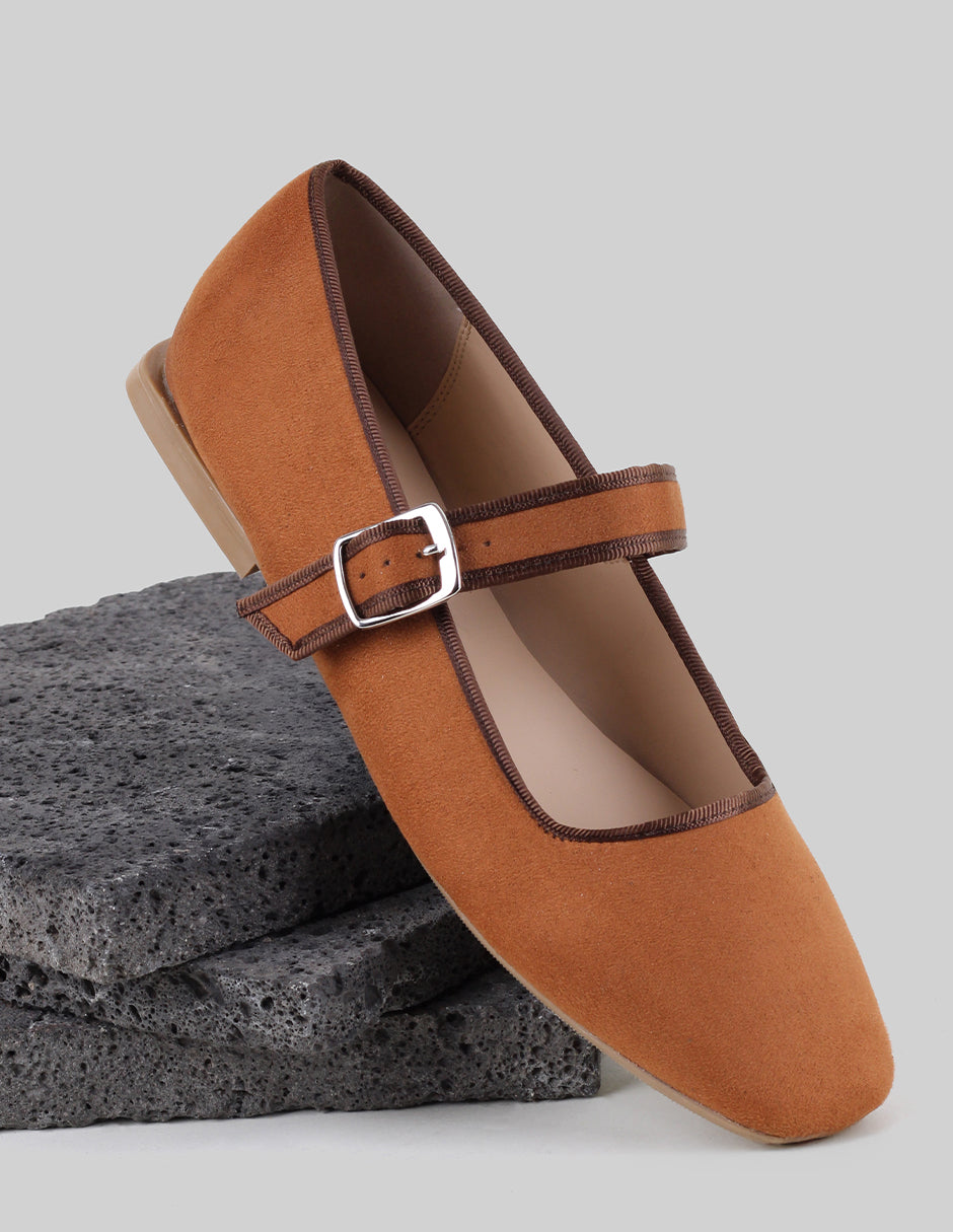 Mary jane Tender en Gamuza – Café