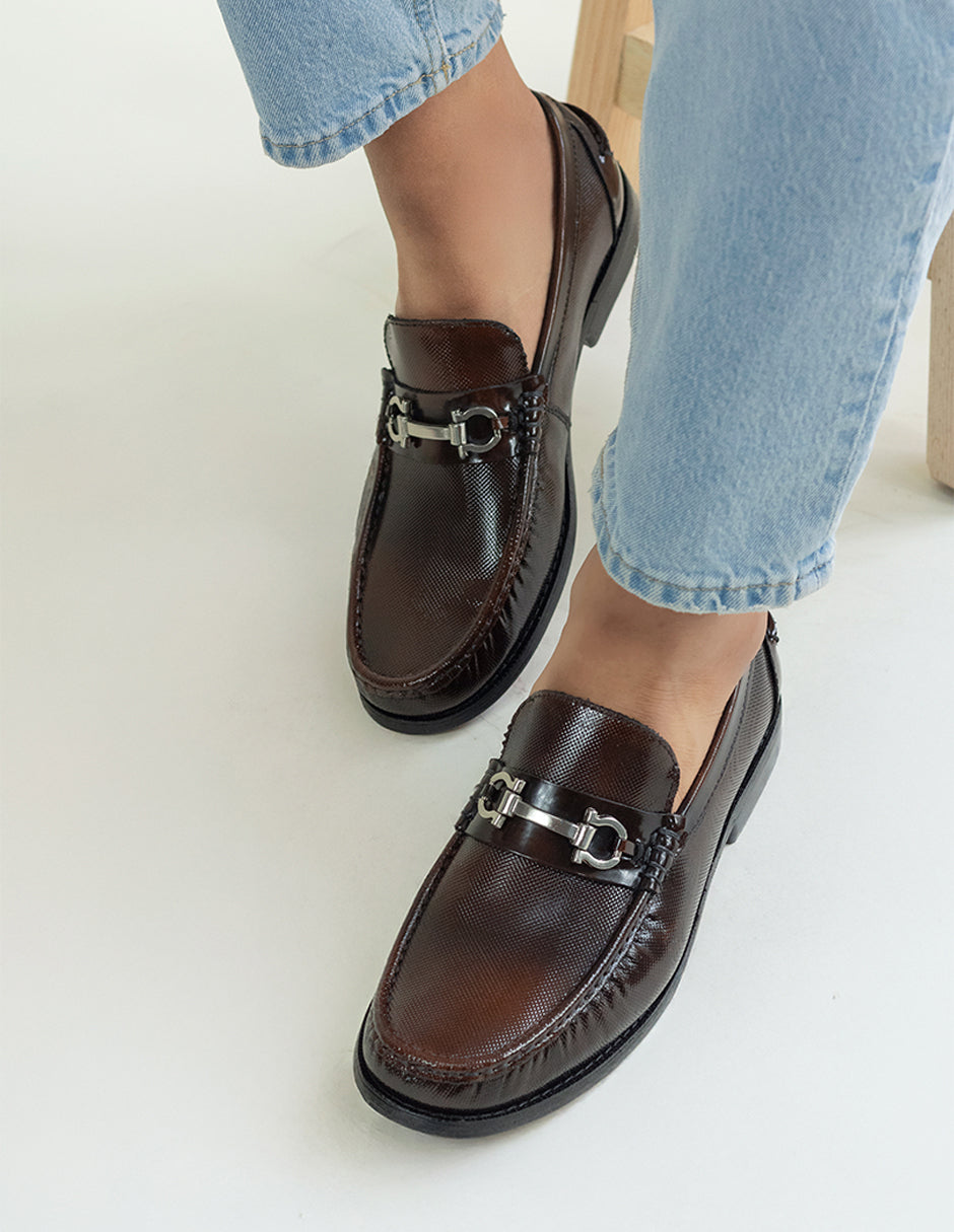 Mocasines Signature Line en Piel – Café