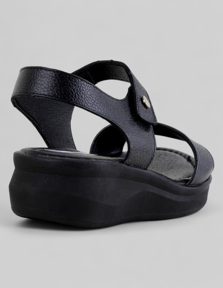 Sandalias con plataforma Comfort en Piel – Negro